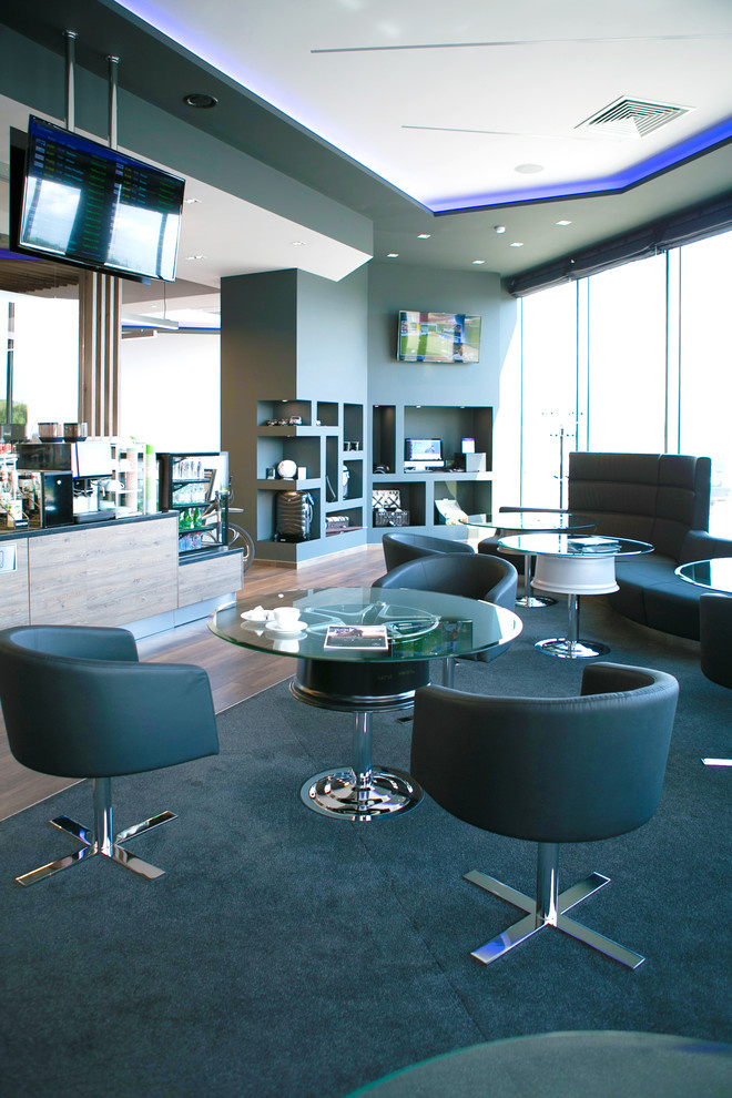 Дизайн интерьера автозаправочного комплекса с минимаркетом и кафе