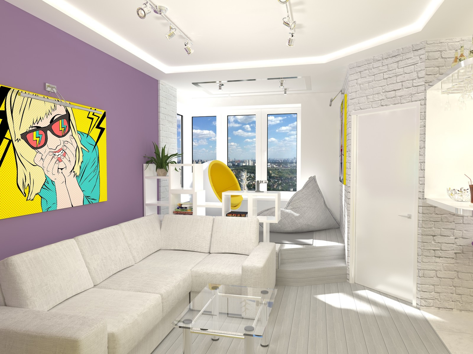 Поп-арт для музыканта 37 кв.м. ЖК АРТ