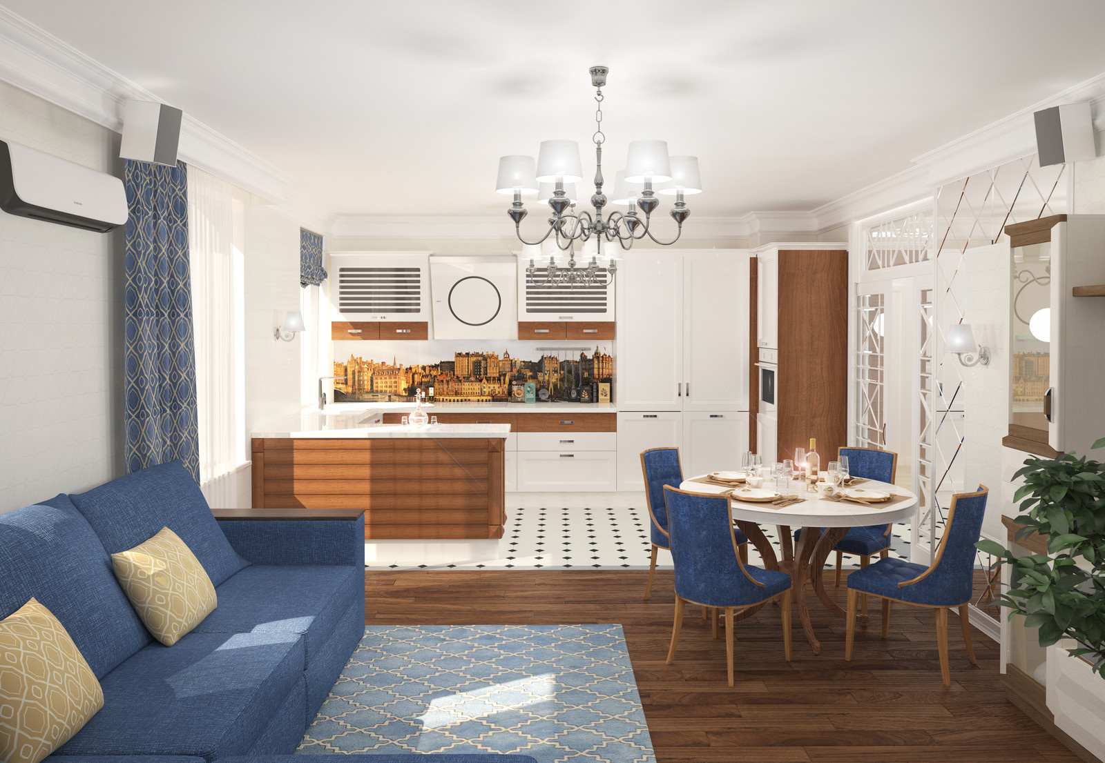 Средиземноморский стиль с веянием прованса 87 кв.м.