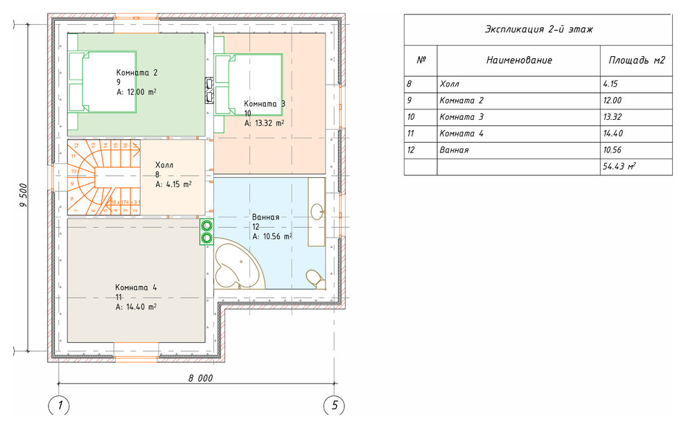 Обложка проекта: Проект дома из газобетона № 2482 — 124 м2 (10 х 8)
