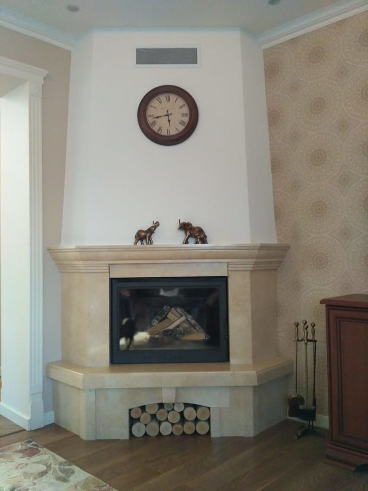Обложка проекта: Дровяной камин с облицовкой из мрамора