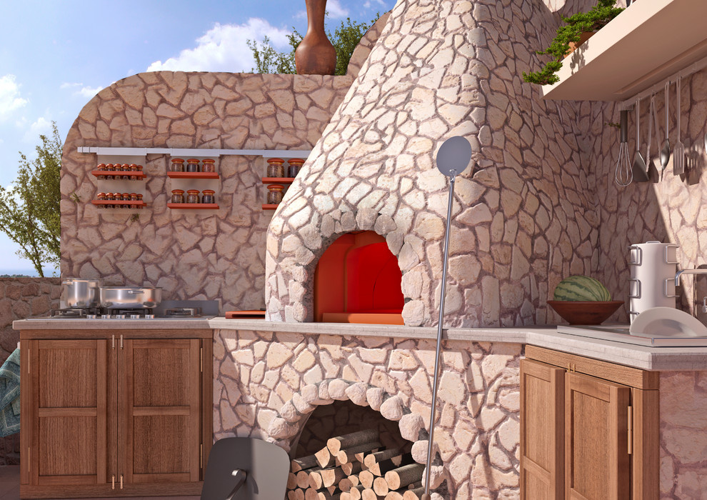 Проект отделки помпейской печи во дворе