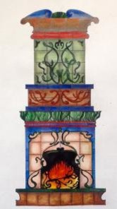 Керамика, изразцы для каминов, интерьеа