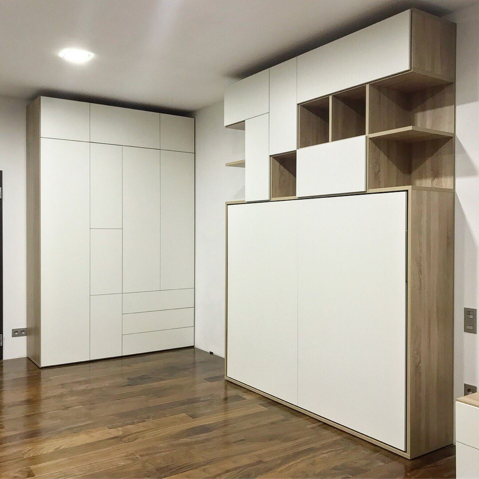 Шкаф-кровать, гардеробный шкаф и TV тумба в квартиру студию