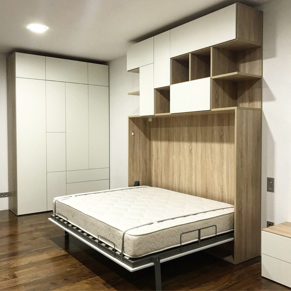 Шкаф-кровать, гардероьный шкаф и TV тумба в квартиру студию