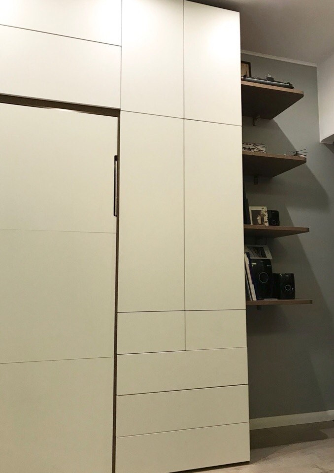 Шкаф-кровать с системами хранения в квартиру-студию ЖК "Мишино"