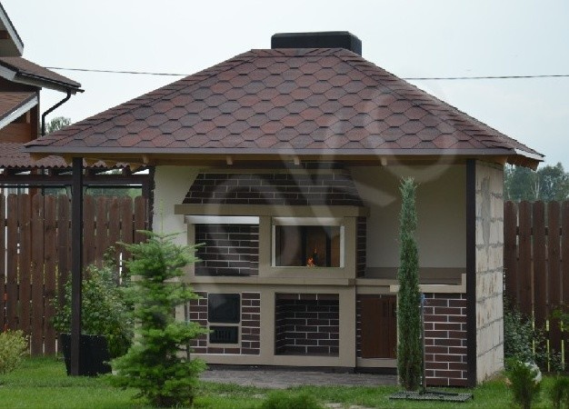 Обложка проекта: Барбекю комплекс в беседке без фундамента