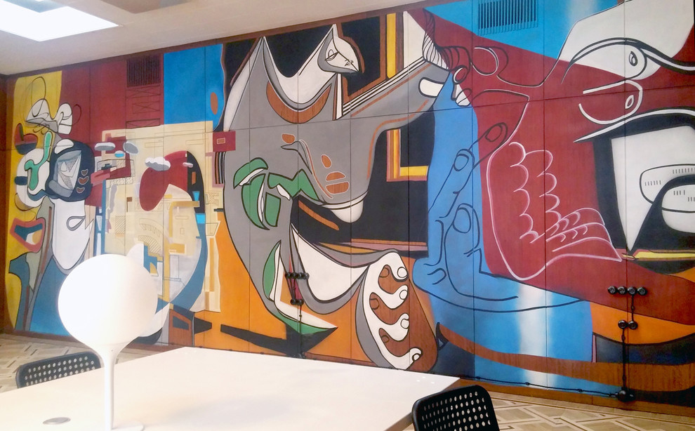 Роспись стен в коворкинге в здание Известия.