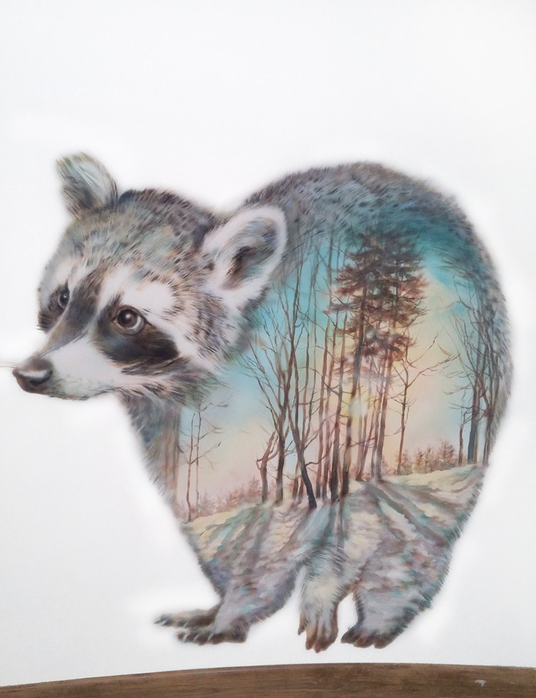 Художественная роспись стен в частном доме.