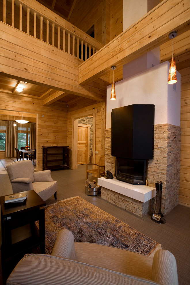 Синий дом из клееного бруса