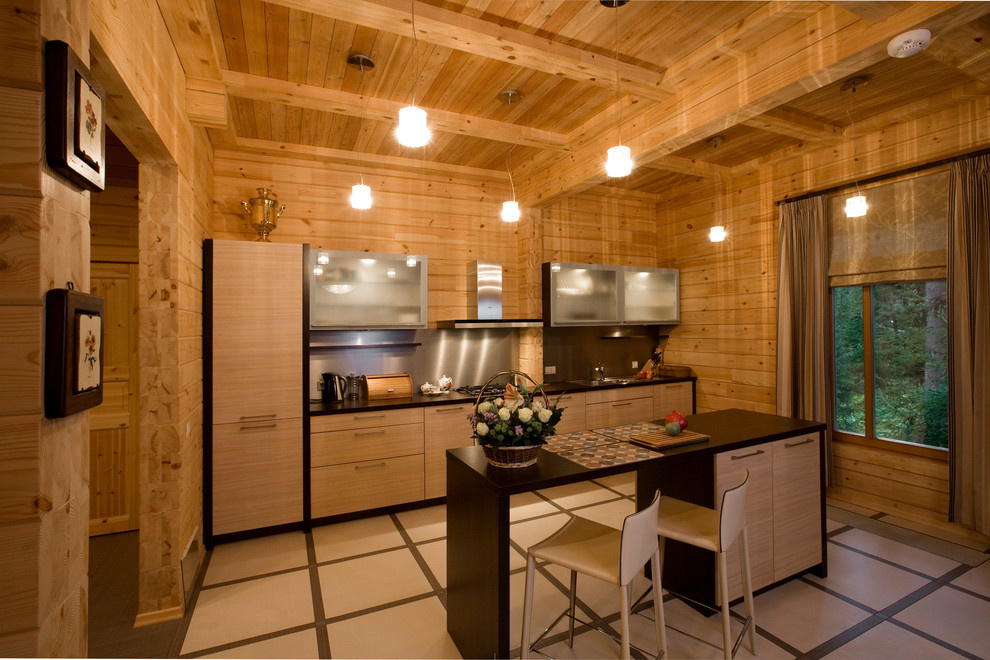 Синий дом из клееного бруса