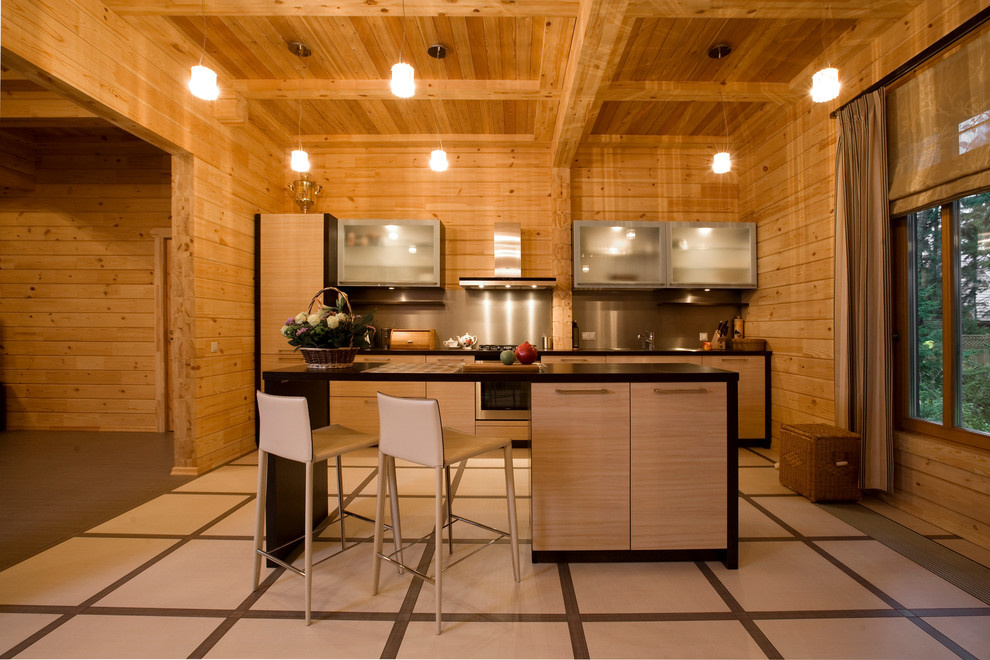 Синий дом из клееного бруса