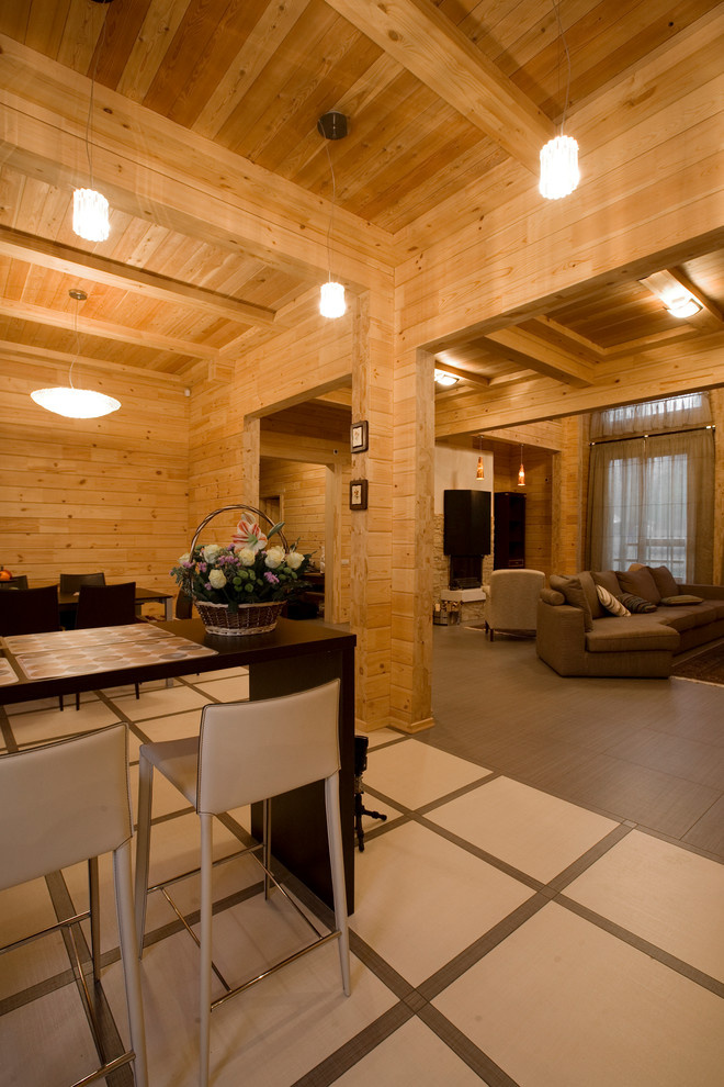 Синий дом из клееного бруса