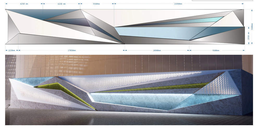 Декоративные стены и ветрозащитные экраны в Лахта центре