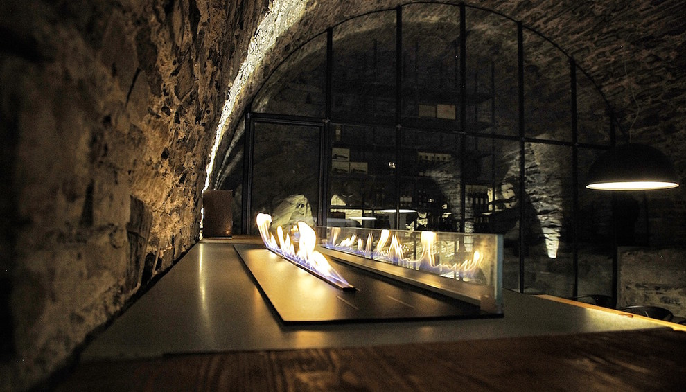 Автоматический биокамин в Villa Crotto.