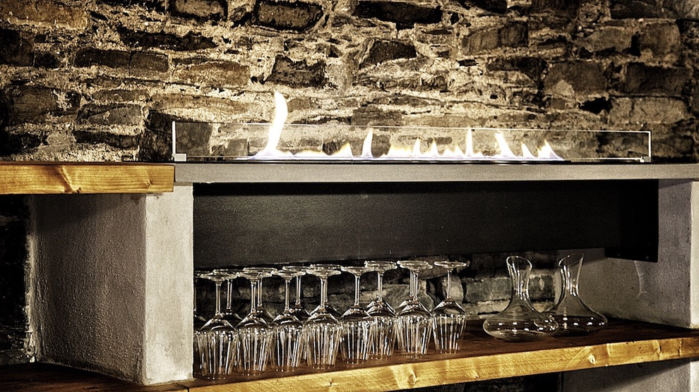 Автоматический биокамин в Villa Crotto.