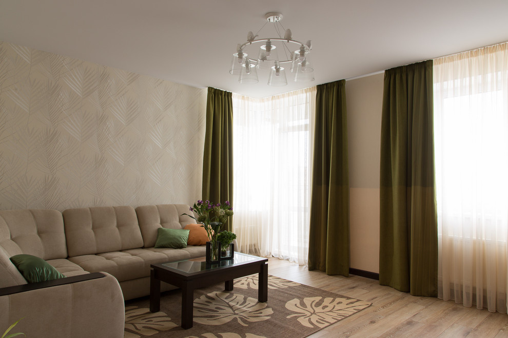 Двухкомнатная квартира 63 кв.м  под названием "Солнечный берег" Стиль - ЭКО