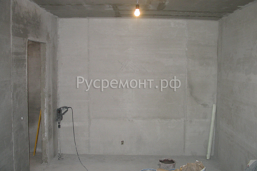 Оштукатуривание стен по маякам и изготовление (заливка) стяжки пола