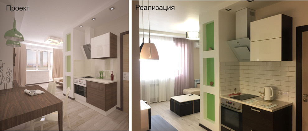2015г. Интерьер студии 30 м2 для сдачи в аренду.