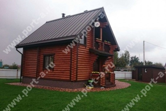 Баня из оцилиндрованного бревна