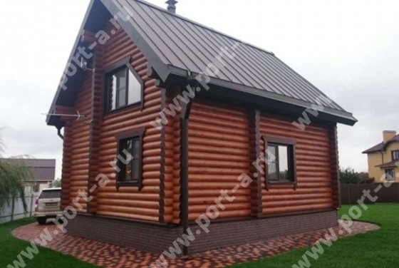 Баня из оцилиндрованного бревна