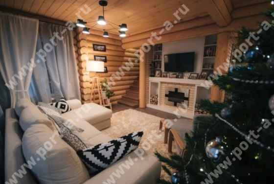 Отделка дома из бревна