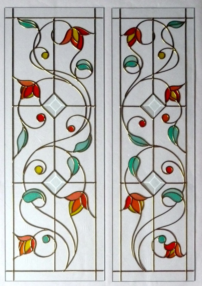 Витражи в кухонных фасадах