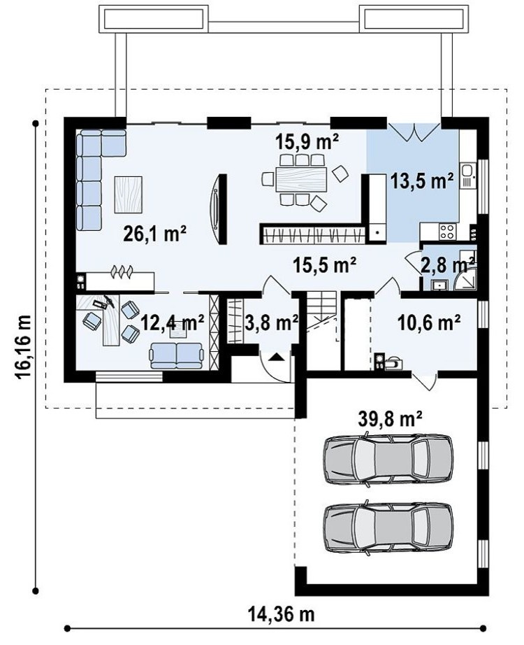 Дом 239 м2 Современный стиль