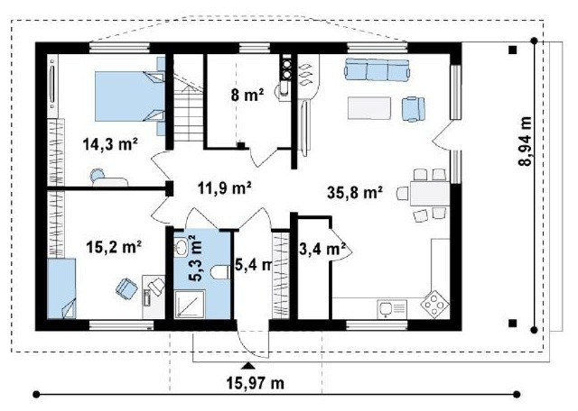 Дом 195 м2 в Современном стиле