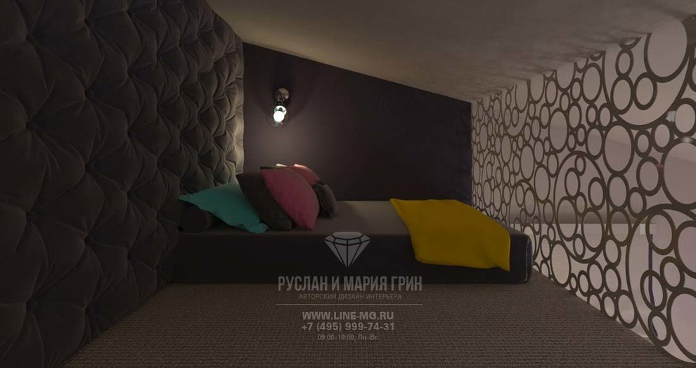 Дизайн и ремонт двухуровневой детской комнаты для мальчика-подростка
