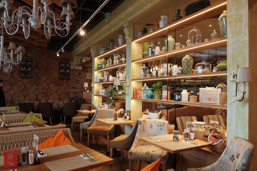 The interior design of the restaurant IL Patio in Mega Khimki, Moscow
