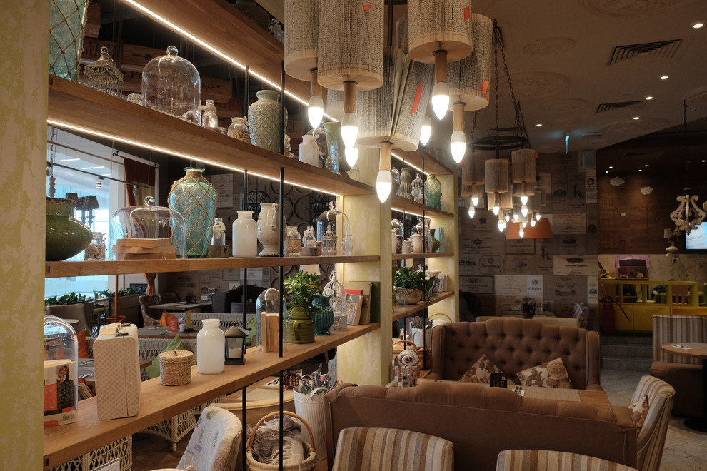 The interior design of the restaurant IL Patio in Mega Khimki, Moscow