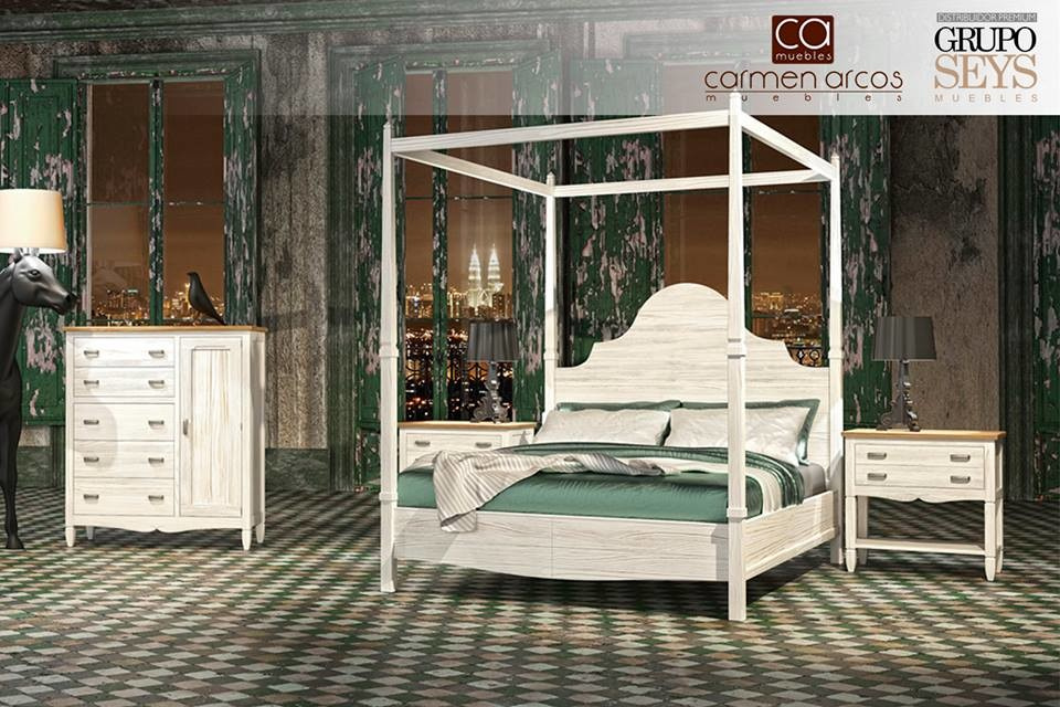 Colección Amberes - Acabados Blanco Decapé, Turquesa y Coral.