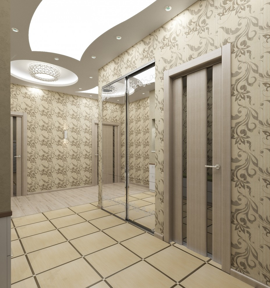 Современная квартира с большим круглым диваном