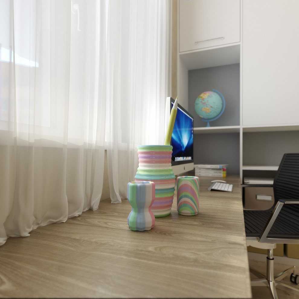 Современная квартира с большим круглым диваном