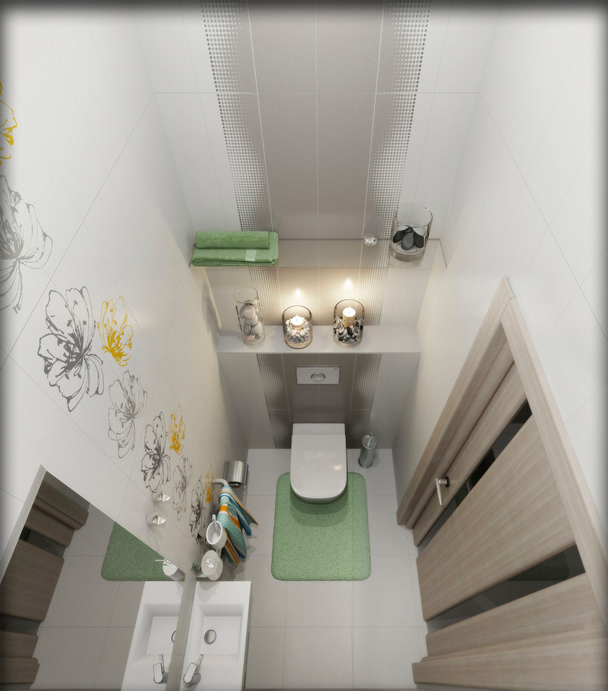 Современная квартира с большим круглым диваном