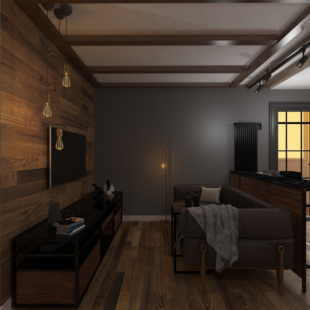 Кухня-гостиная в стилистике LOFT