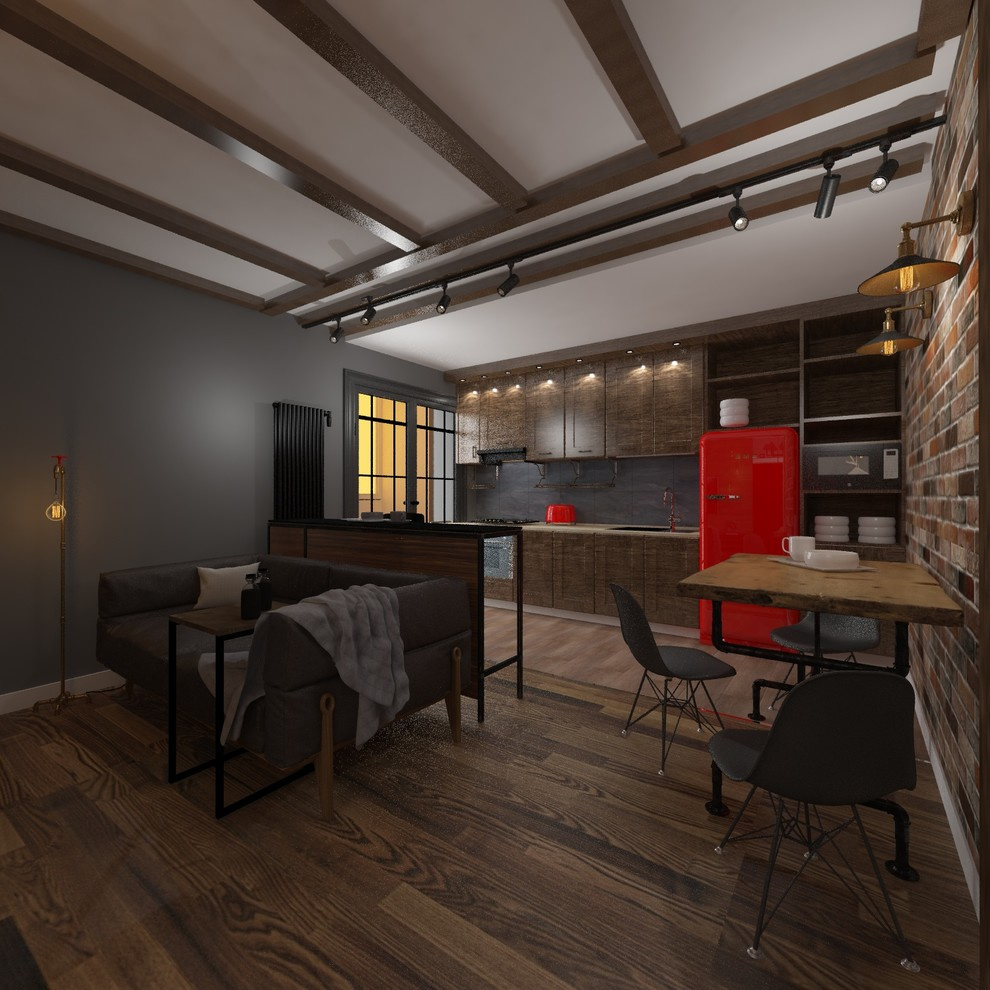 Кухня-гостиная в стилистике LOFT
