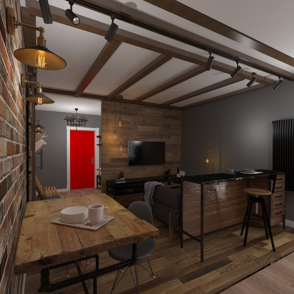 Кухня-гостиная в стилистике LOFT