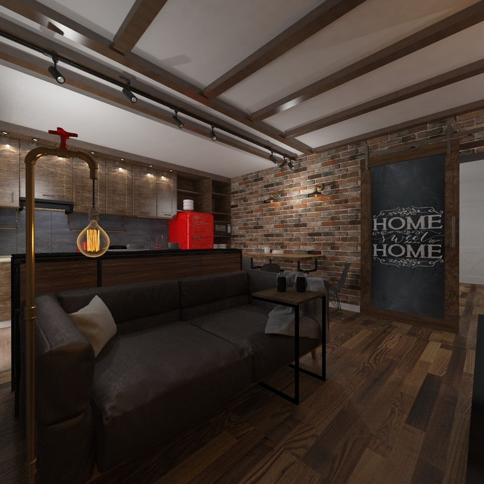 Кухня-гостиная в стилистике LOFT