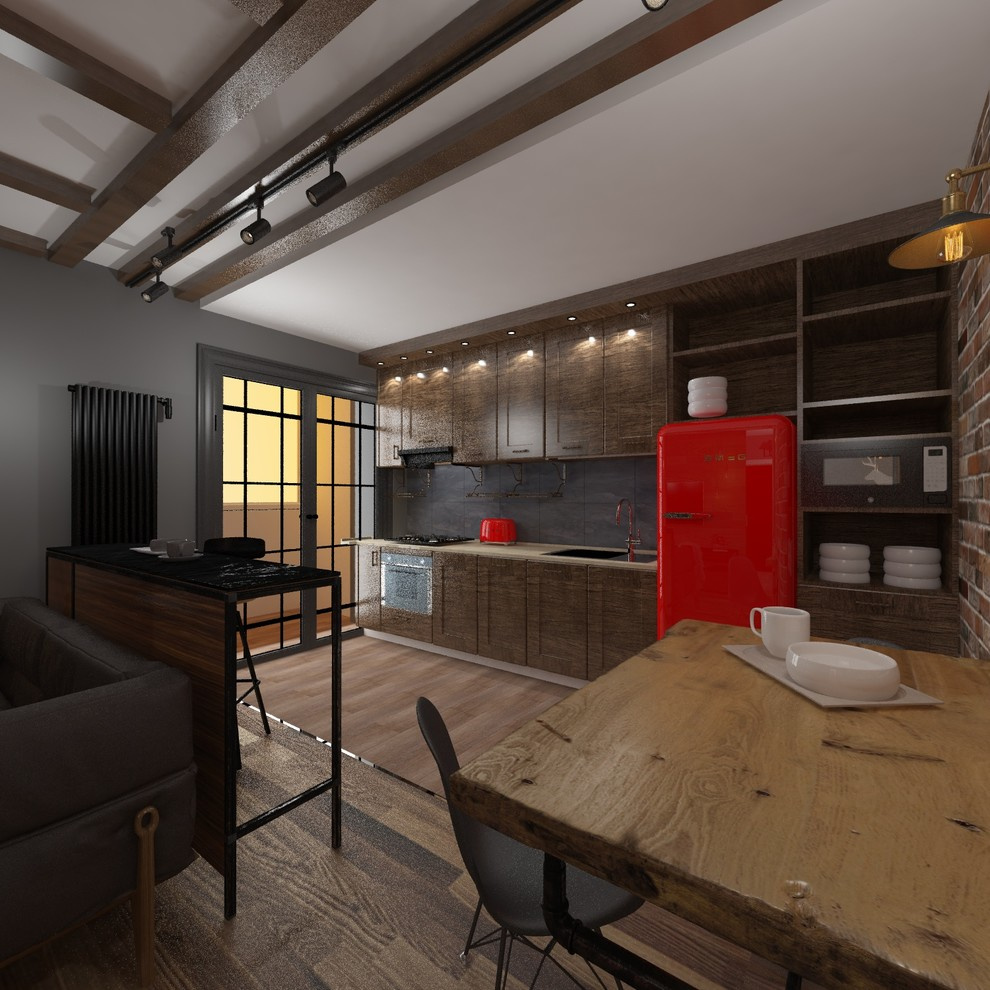 Кухня-гостиная в стилистике LOFT