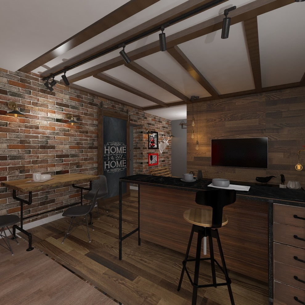 Кухня-гостиная в стилистике LOFT