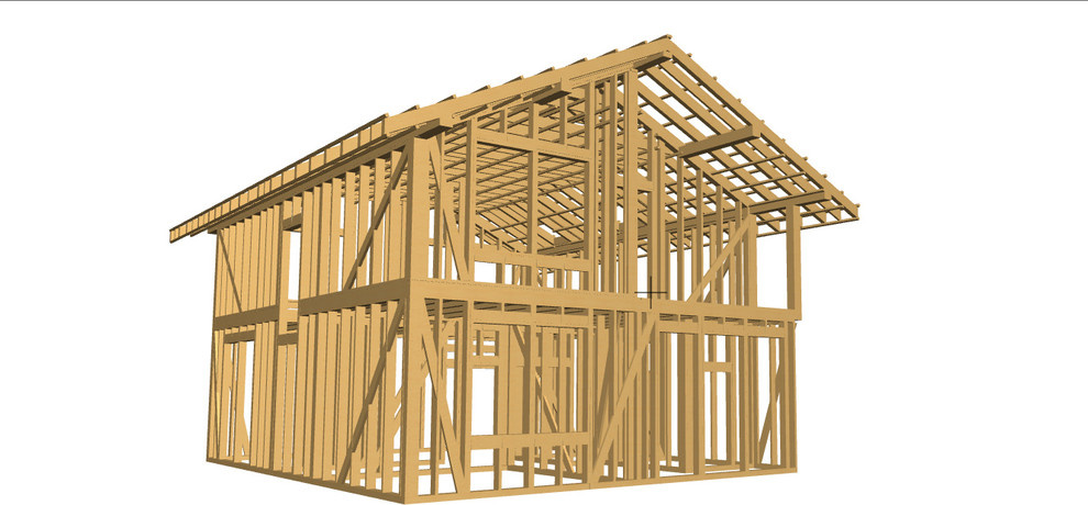 Проект деревянного каркаса дома в 3d
