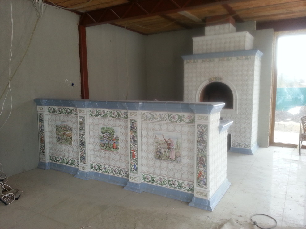 Печь и барная стойка