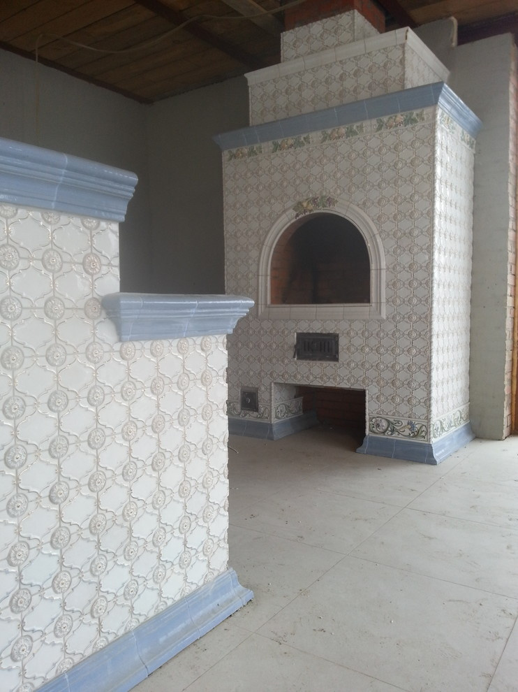 Печь и барная стойка