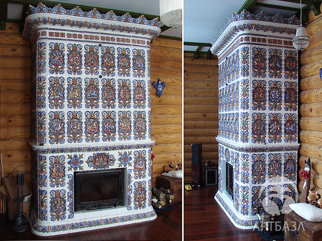 Изразцовый камин "Золотые Ключи"