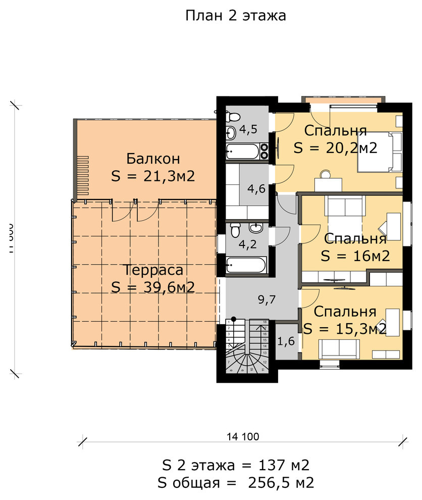 Проект жилого дома S=256м2, г.Ростов-на-Дону