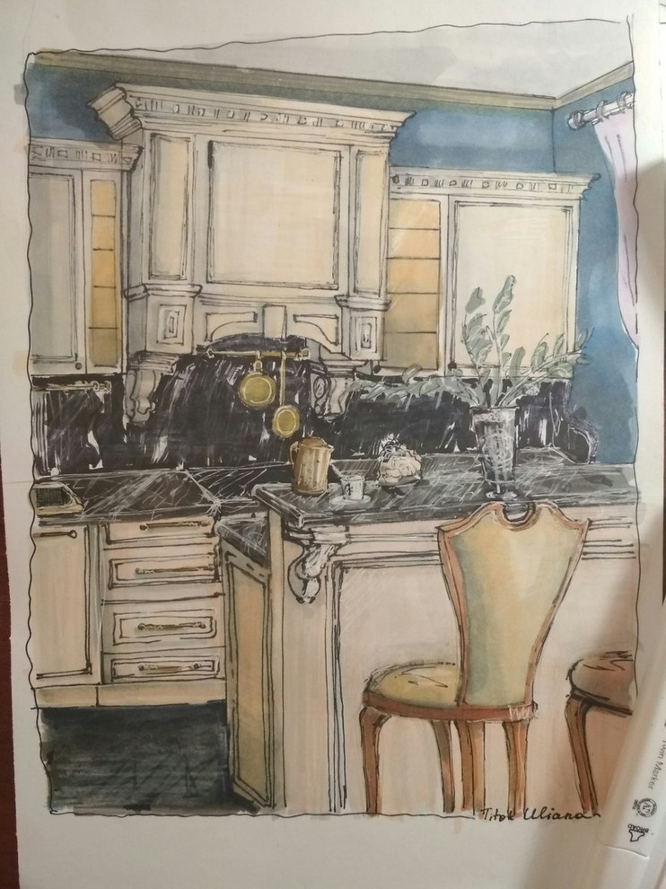 Эскизы маркерами к интерьерам