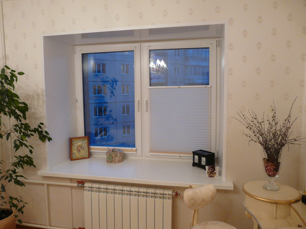 Плиссе в спальне