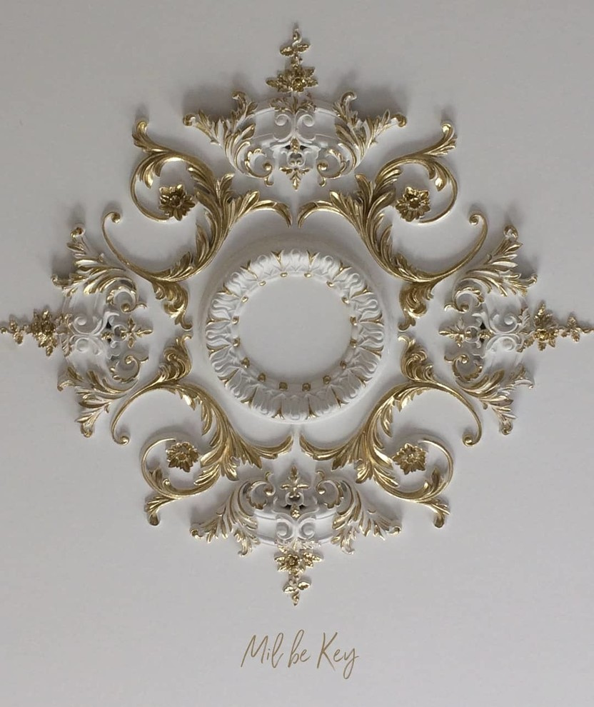 Золочение интерьера загородного коттеджа